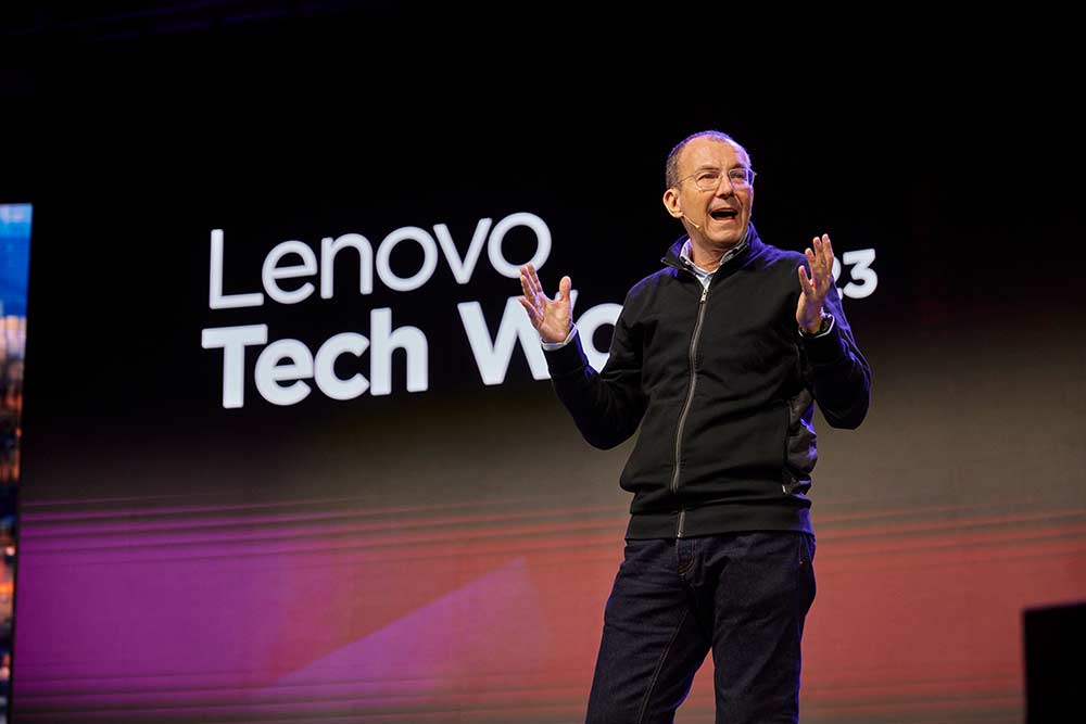 Close up shot of Luca Rossi during TechWorld Keynote presentation