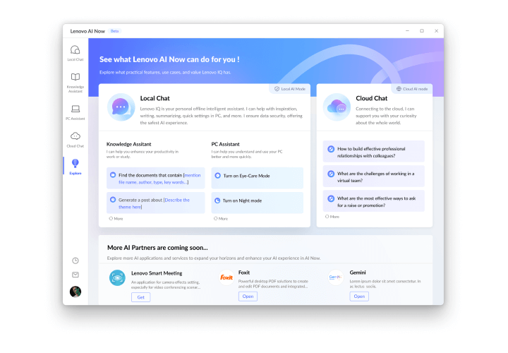 Zusätzliche Lenovo AI Now-Bilder