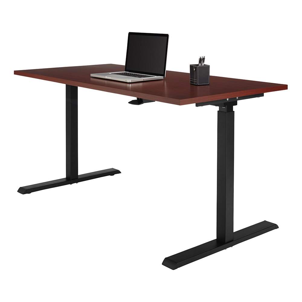 Realspace Magellan Pneumatic Sit Stand Height Adjustable Desk Classic Cherry Desks Part Number 78011603 Lenovo Us