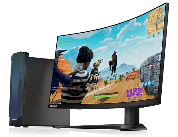 Lenovo IdeaCentre Gaming 5i, side view with monitor (sold separately)