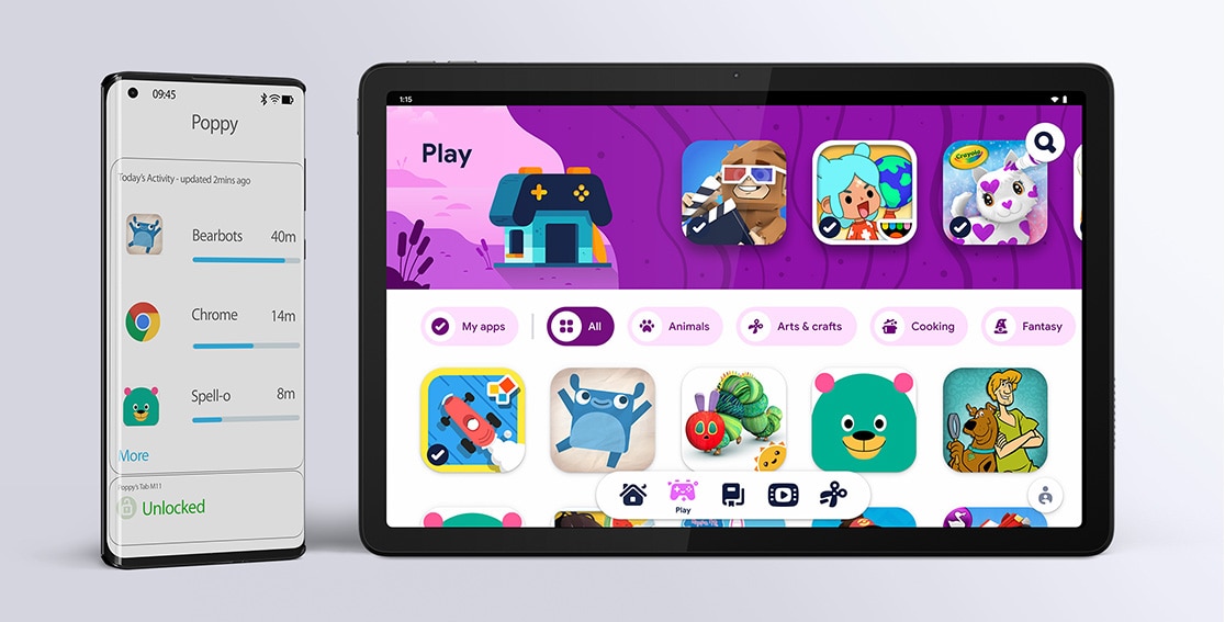 Google Kids Space on Lenovo Tab M11 tablet