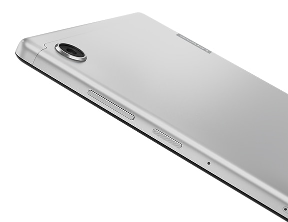 Lenovo Tab M10 HD (2nd Gen) tablet, back left angle view