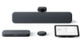 Thumbnail view of Lenovo ThinkSmart Google Meet Room Kit with speaker bar, standard camera, compute unit, microphone pod, and touch controller in Charcoal