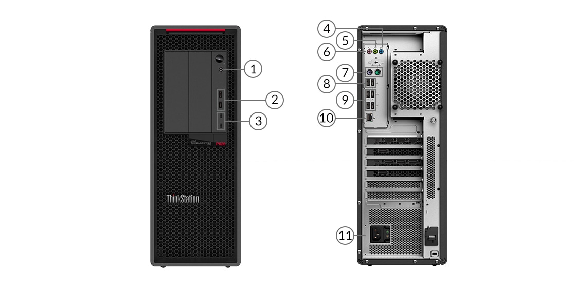 Lenovo ThinkStation P620 ports